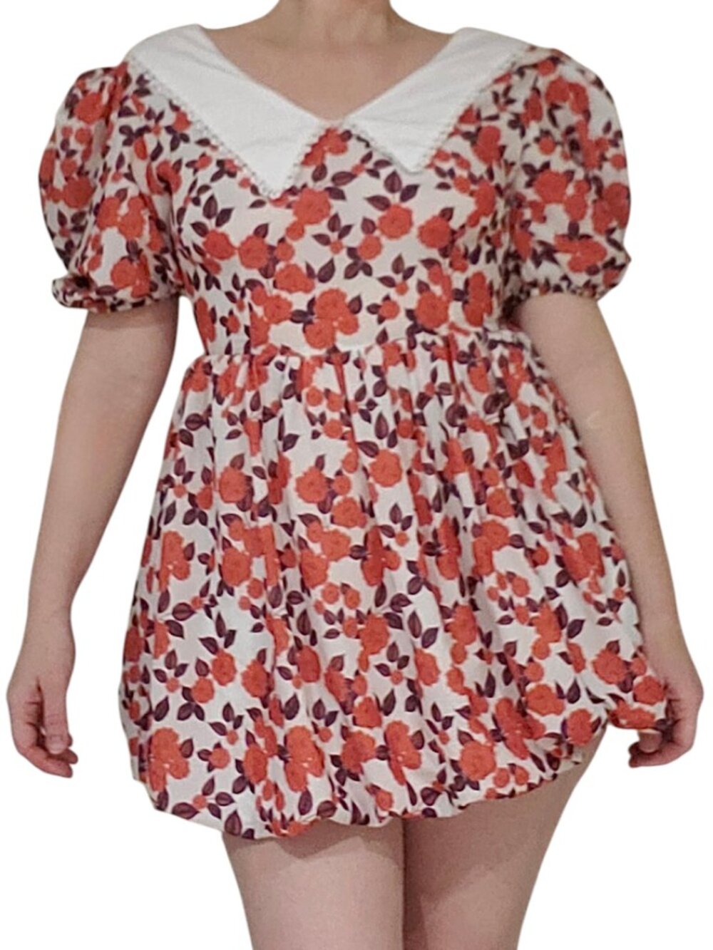 LOCH Coquette Cottage Holiday Dress Floral Puff Sleeve Babydoll Small